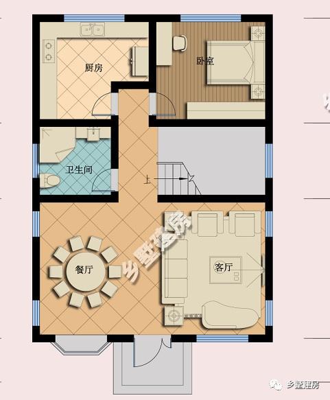 农村20万元二层小楼设计图8x12米农村漂亮别墅建房图纸 分享到