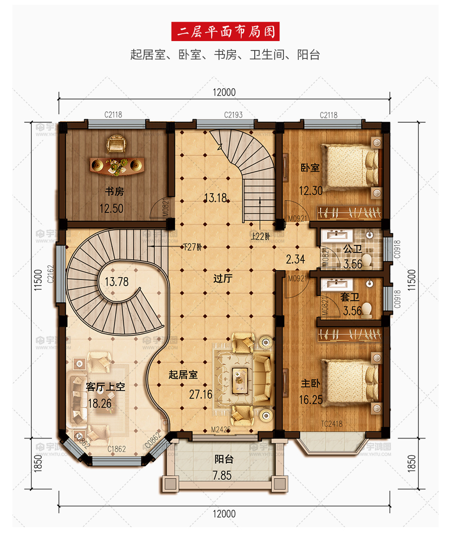 >140平三层欧式豪华别墅设计图纸   图纸内容 建筑图: 建筑平面图:一