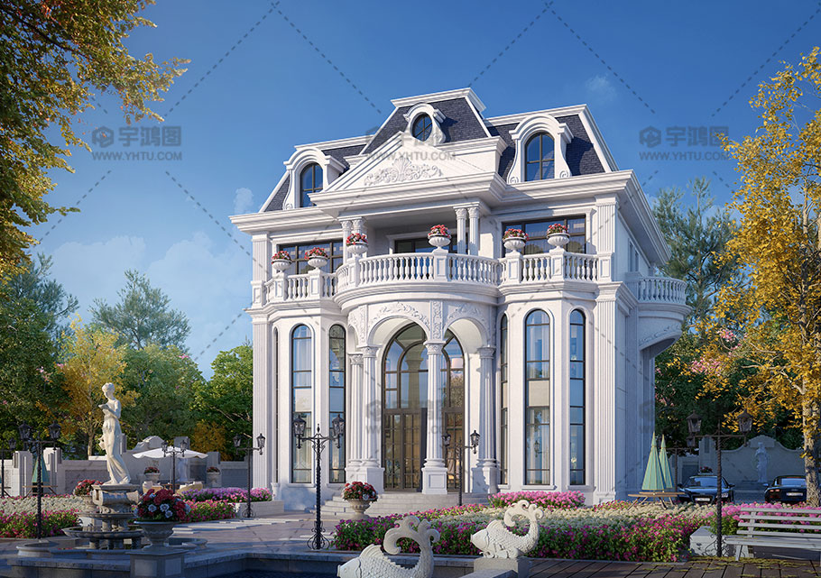 四层古典欧式别墅设计效果图