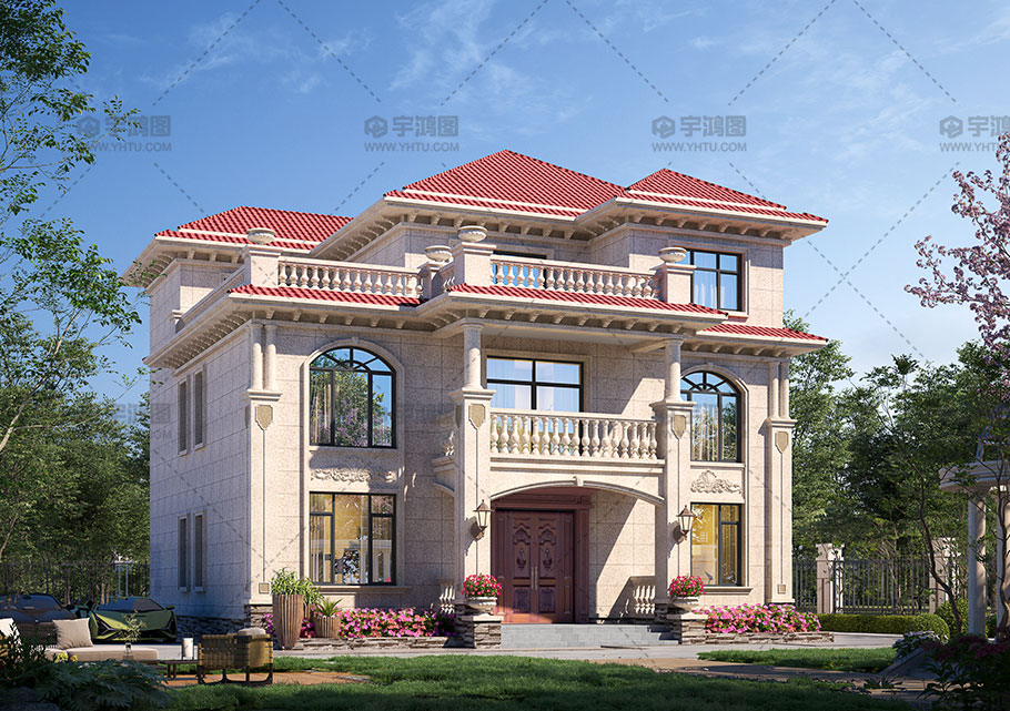 三层欧式砖混结构别墅占地182平自建别墅图纸