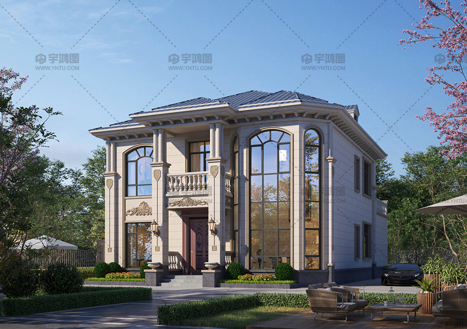 两层欧式框架结构别墅占地236平自建别墅设计图